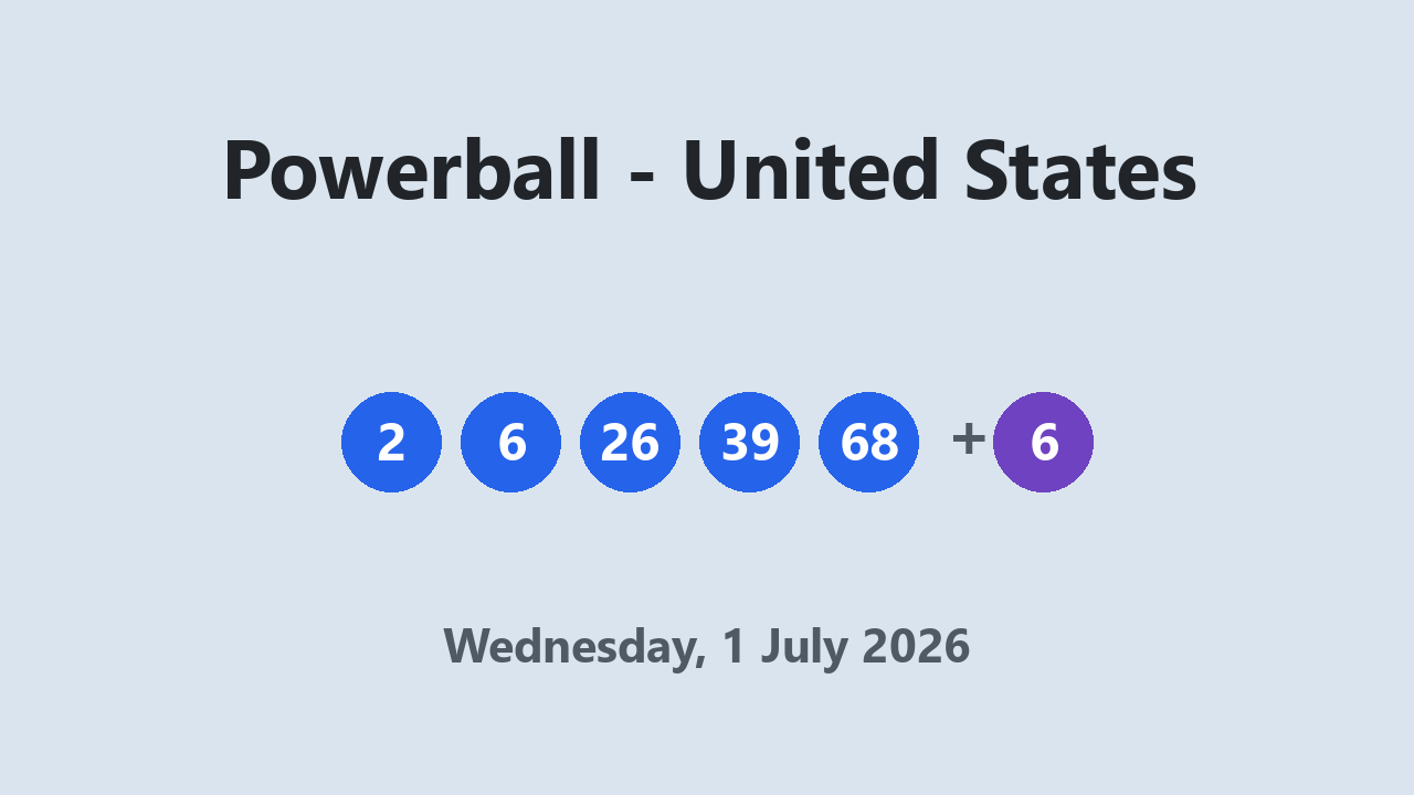 Powerball results 1 July 2026