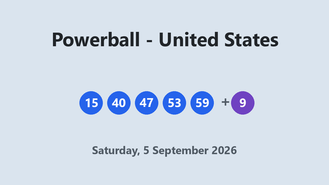 Powerball results 5 September 2026