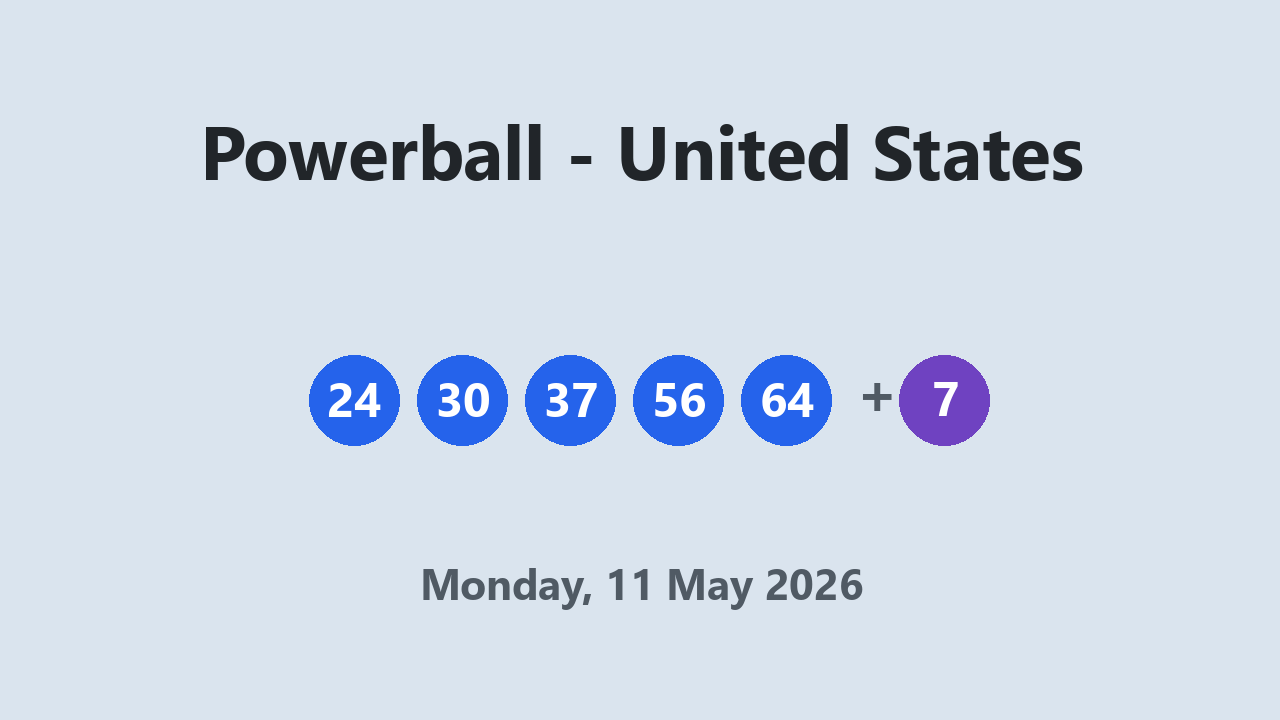 Powerball results 11 May 2026