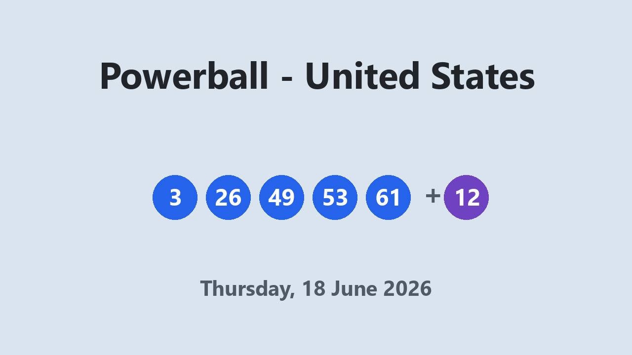 Powerball results 18 June 2026