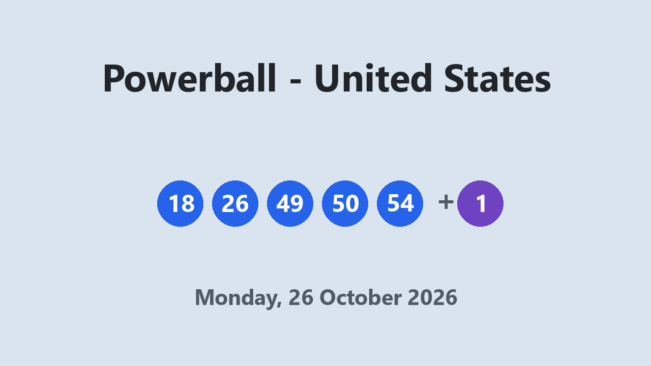 Powerball results 26 October 2026