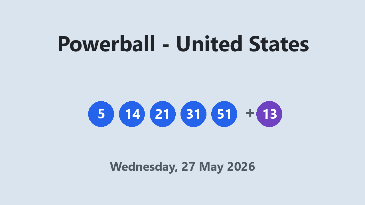 Powerball results 27 May 2026