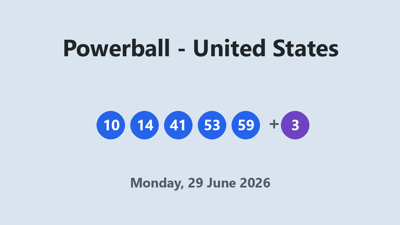 Powerball results 29 June 2026