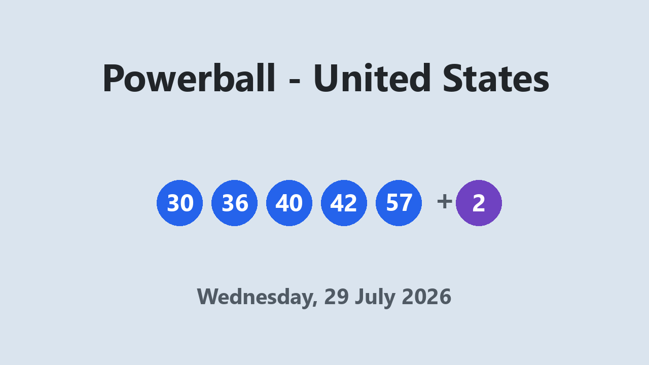 Powerball results 29 July 2026