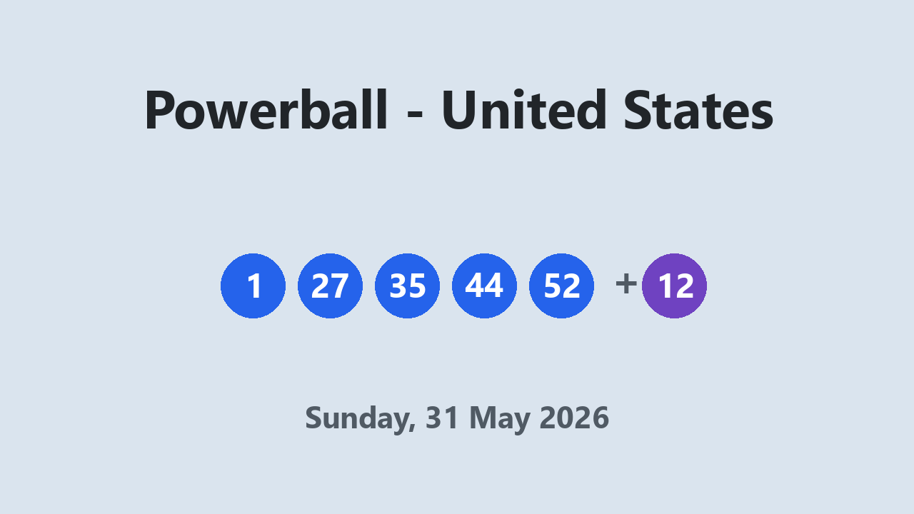 Powerball results 31 May 2026